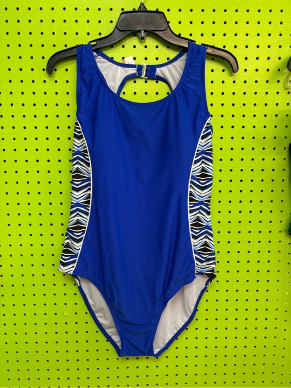 Catalina Royal Blue One-Piece Swimsuit with Black and White Pattern